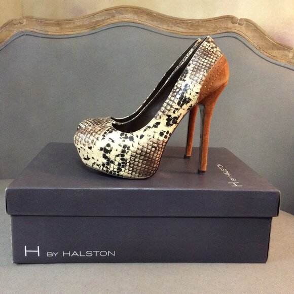H by Halston Shoes - H By Halston faux snake and suede stiletto Abby pump